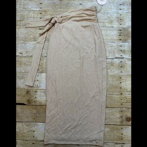 NWT Camila Coelho Lygia Midi Skirt in Champagne